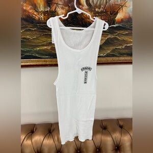 Brand New Chrome Hearts CH Tank Top/Dress Back Cross Logo White Sz M
